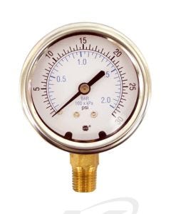 US Gauge 165378 1555 Industrial Gauge 2.5" Dial: 0 to 3000 PSI