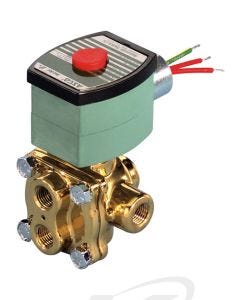 ASCO Valve 8342 Four-Way General Service Solenoid Valve, Brass Body, Single Solenoid Construction