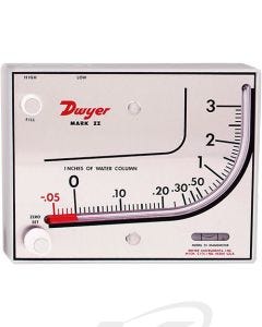 Dwyer Mark II 25 Inclined Vertical Plastic Manometer 0-3" WC