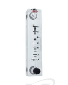 Dwyer VFB-53-SSV Acrylic Flowmeter 4" Scale: 10-100 SCFH Air