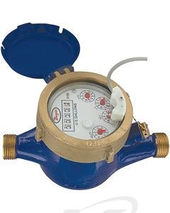 Dwyer WMT2-A-C-04-100 Multijet Water Flowmeter: 1", 3-50 GPM, 100 gal/pulse output