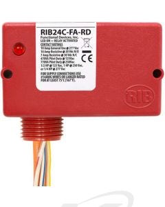 Functional Devices RIB24C-FA-RD 24 VAC/VDC Enclosed Polarized Relay, 1 SPDT N/O