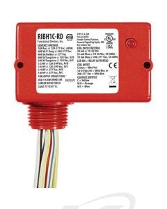 Functional Devices RIBH1C-RD 10-30 VAC/VDC or 208-277 VAC Enclosed Pilot Relay, 1 SPDT