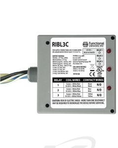 Functional Devices RIBL3C 10-30 VAC/VDC Enclosed Pilot Relay, 3 SPST N/O