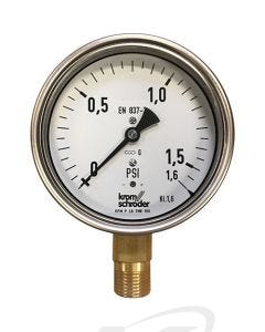 Honeywell Kromschroder KS03200173 KFM P2,5TNB100 4" Dial Pressure Gauge: 0 to 2.5 PSI