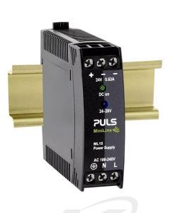 PULS ML15.241 MiniLine-2 Single Phase Power Supply: 24VDC/0.6-0.5A/15W