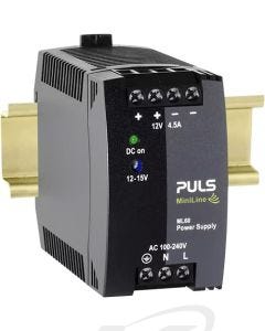 PULS ML60.121 MiniLine-2 Single Phase Power Supply: 12VDC/4.5-3.6A/54W