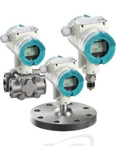 Siemens SITRANS P320 SIL-Rated Smart Pressure Transmitters (L to R): Oval flange mount, flush diaphragm mount, threaded connection