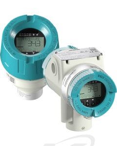 Siemens SITRANS TF320 Single Input Smart Temperature Transmitters. Left: Single chamber with local display and window. Right: Dual chamber enclosure with local display and window