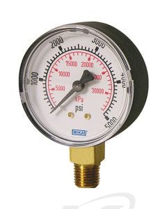 WIKA 111.10 General Service Utility Gauge with Copper Alloy Bottom Stem Mount