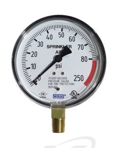 WIKA 4233779 111.10SP Sprinkler System Gauge 4" Dial: Range: 80 PSI Retard Air