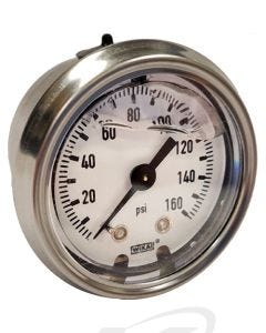 WIKA 50701631 113.53 Harsh Service Gauge 1.5" Dial: Range: 0-160 PSI,WIKA 50701631 Center Back Stem Mount View